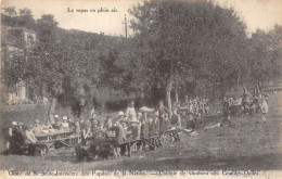 76-LES-GRANDES-DALLES- OFFICE DE LA SEINE INF-COLONIE DE VACANCES DE Gr DALLES LE REPAS EN PLEIN AIR - Autres & Non Classés