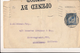 COVER 1915  WW I  OPENED BY CENSOR  LONDON TO HEERENGRACHT 370  AMSTERDAM  HOLLAND          ZIE AFBEELDINGEN - Storia Postale