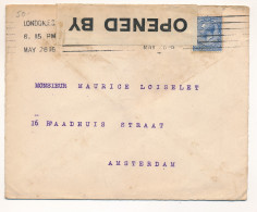 COVER 1915  WW I  OPENED BY CENSOR  LONDON TO   RAADHUISSTRAAT   AMSTERDAM  HOLLAND          ZIE AFBEELDINGEN - Cartas & Documentos