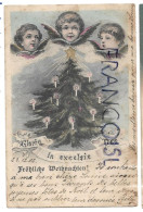 CPA. 3 Anges Et Sapin De Noël Décoré:" Gloria In Excelsis Deo. Fröhliche Weihnachten " - Angeli