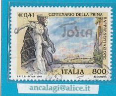 USATI ITALIA 2000 - Ref.0827A "1^ Rappresentazione Della -TOSCA" 1 Val. - - 1991-00: Afgestempeld