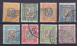 Iceland Dienstmarken 1907 Mi. 33-40 'Double Heads' Kings Christian IX. & Frederik VIII. Complete Set, Used - Dienstzegels