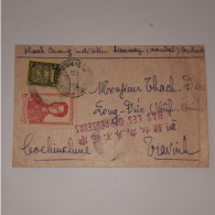 03K6 RARE - ANCIENNE LETTRE ENVELOPPE INDOCHINE 1945 CACHET A BAS LES OPPRESSEURS - Autres - Asie