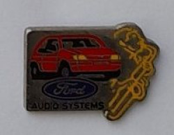 Pin's  Automobile  FORD  Rouge  AUDIO  SYSTEMS - Ford