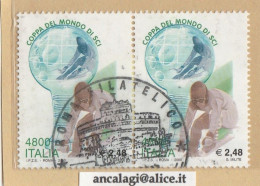 USATI ITALIA 2000 - Ref.0828A "COPPA DEL MONDO DI SCI" 1 Val. In Coppia - - 1991-00: Oblitérés