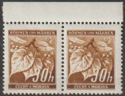 026/ Pof. 25 Light Brown, Border Pair - Unused Stamps