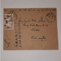 03K6 RARE - ANCIENNE LETTRE ENVELOPPE INDOCHINE 1945 CACHET A BAS LES OPPRESSEURS - Autres - Asie