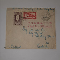 03K6 RARE - ANCIENNE LETTRE ENVELOPPE INDOCHINE 1945 CACHET A BAS LES OPPRESSEURS - Asia (Other)