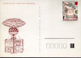 X0109 Ceskoslovensko, Stationery Card 1977  4,40kcs Leonardo Da Vinci,helicopter,portrait, - Autres & Non Classés