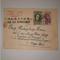 03K6 RARE - ANCIENNE LETTRE ENVELOPPE INDOCHINE 1945 CACHET A BAS LES OPPRESSEURS - Autres - Asie