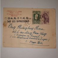 03K6 RARE - ANCIENNE LETTRE ENVELOPPE INDOCHINE 1945 CACHET A BAS LES OPPRESSEURS - Altri - Asia