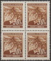 030/ Pof. 25 Olive Brown, 4-block - Unused Stamps