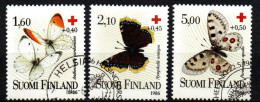 Finnland Suomi 1986 - Mi.Nr. 993 - 995 - Gestempelt Used - Tiere Animals Schmetterlinge Butterflies - Farfalle