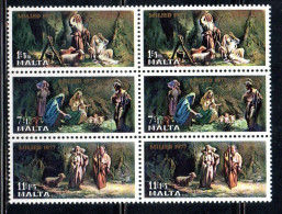 MALTA 1977 CHRISTMAS NATALE NOEL WEIHNACHTEN NAVIDAD NATAL STRIP PAIR COMPLETE SET STRISCIA COPPIA SERIE COMPLETA MNH - Malte