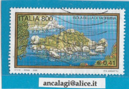 USATI ITALIA 2000 - Ref.0831 "TURISTICA - Isola Bella Di Taormina" 1 Val. - - 1991-00: Gebraucht