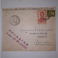 03K6 RARE - ANCIENNE LETTRE ENVELOPPE INDOCHINE 1945 CACHET A BAS LES OPPRESSEURS - Andere-Azië