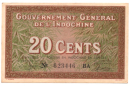 French Indochina 20 Cents ND 1939 P-86 AUNC - Sonstige – Asien