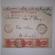 03K6 RARE - ANCIENNE LETTRE ENVELOPPE INDOCHINE 1945 CACHET A BAS LES OPPRESSEURS POSTE RURALE - Asia (Other)