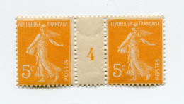 FRANCE N°158 ** TYPE SEMEUSE FOND PLEIN EN PAIRE AVEC MILLESIME 4 ( 1924 ) - Millesimes