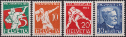 1932  Schweiz / Pro Juventute ** Mi:CH 262-265, Yt:CH 263-266, Zum:CH J61-J64, Volkssport, Prof. Eugen Huber - Neufs