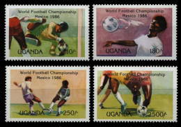 Uganda 1986 - Mi-Nr. 460-463 ** - MNH - Fußball / Soccer - Oeganda (1962-...)