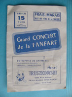 1984 FRAIS MARAIS DOUAI 59 Nord Programme Grand Concert De La Fanfare Pub Café Garage Cyclomoteur Peugeot - Programs