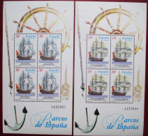 Spain  1996 Old  Ships  2  M/S  MNH - Unused Stamps