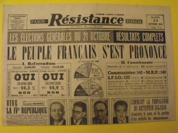 Paris Dernière Résistance N° 367 Du 23 Octobre 1945. élections Référendum Salazar Staline Bidault Pleven - Other & Unclassified