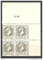 MARIANE D'ALGER N ° 209 HAUT DE FEUILLE DATE 6/44  NEUF** VARIETEE E DE REPUBLIQUE BRISE LUXE - Nuevos