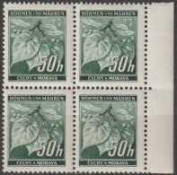 040/ Pof. 27 Gray-green (rare), Border 4-block - Neufs