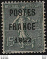France Préoblitérés - YT 37 - Semeuse Postes France 1922 15 C Olive - 1893-1947