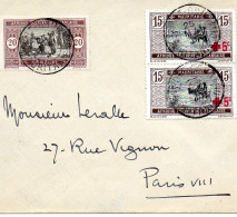 AOF-SENEGAL-MAURITANIE.1935.  LETTRE AFFRANCHISSEMENT MIXTE/CROIX-ROUGE - Cruz Roja