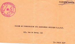 FRANCE. FRANCHISE POSTALE. «  CROIX-ROUGE FRANCAISE- HOPITAL ECOLE-PARIS ».(devant De Lettre). - Rode Kruis