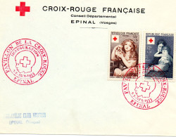 FRANCE.1955."PAVILLON DE LA CROIX-ROUGE...".EPINAL .THEMES: ARTS.ENFANCE.CROIX-ROUGE.Y&T 1006-1007 - Red Cross