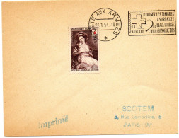 FRANCE.1954. CROIX-ROUGE. FLAMME KLUSSENDORF « POSTE AUX ARMÉES » SUR Y&T 966 - Red Cross