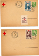 FRANCE.1949. RARE. SERIE 5 CARTES POSTALES. "2eCONGRES SECOURISME  CROIX-ROUGE" AVEC VIGNETTES DES FONDATEURS. - Croix Rouge