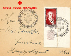AUTRICHE.FRANCE.1951.RARE CACHET "INNSBRUCK".  "LA CROIX-ROUGE ET LA POSTE-INNSBRUCK".Y&T  895 - Croix Rouge