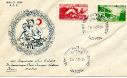 TURQUIE.1955. Red Crescent"18th International Congress Of Military Medicine".CROISSANT-ROUGE. - FDC