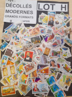 MADAGASCAR VRAC 40 G , LOT H  DECOLLES, MODERNES, GRANDS FORMATS 马达加斯加散装 40 克 H ，定时，现代，大规格 LARGE OFF PAPER - Kilowaar (max. 999 Zegels)