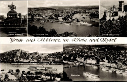 CPA Koblenz Am Rhein, Denkmal Kaiser Wilhelm I., Deutsches Eck, Schloss Stolzenfels, Ehrenbreitstein - Other & Unclassified