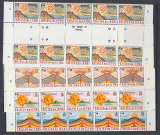 Tristan Da Cunha 1982 Volcanoes 4v Strip Of 5 Gutter ** Mnh (TDC172) - Tristan Da Cunha