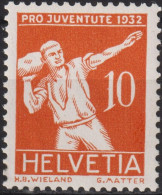 1932  Schweiz / Pro Juventute ** Mi:CH 263, Yt:CH 264, Zum:CH J62, Steinstosser - Neufs