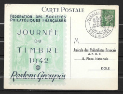 1942 - Journée Du Timbre - DOLE - 2 - ....-1949