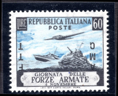 Trieste A - Forze Armate Lire 60 Varietà Soprastampa Capovolta - Mint/hinged