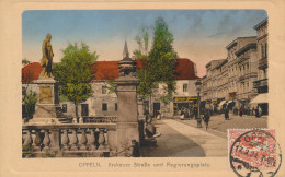 CPA Couleur SILESIE - OPPELN OPOLE - Plebiscite 1921 - Krakauer Strasse Regierungsplatz - Cachet 1921 Sur N° 34 YT - Pologne