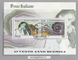 USATI ITALIA 2000 - Ref.0842 "AVVENTO DELL'ANNO 2000" Foglietto 2 Val. LA MEDITAZIONE-L'ESPRESSIONE. - - 1991-00: Used