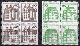 Berlin, 1980, Nr. 614-615 ** Burgen Und Schlösser (IV), Komplette Ausgabe, 2 Viererblöcke - Ungebraucht