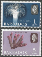 Barbados. 1966-69 Marine Life. Sideways Block CA W/M. 1c, 5c MH. SG 342, 346 M4094 - Barbados (...-1966)