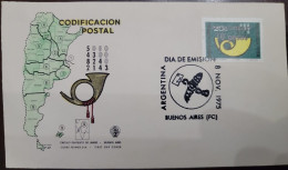 D)1975, ARGENTINA, FIRST DAY COVER, ISSUE, POSTAL CODES, NOT ISSUED AND OVERLOADED FOR POSTAL USE, FDC - Autres & Non Classés