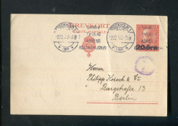 "SCHWEDEN" 1922, Postkarte Mi. P 47 Stempel "STOCKHOLM" Nach Berlin (A1132) - Entiers Postaux